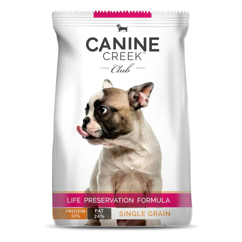Canine Creek Club Life Preservation Formula Puppy Dog Food | Single Grain Formula | 30% Protein & 24% Fat | Complete Nutrition for Growing Puppies