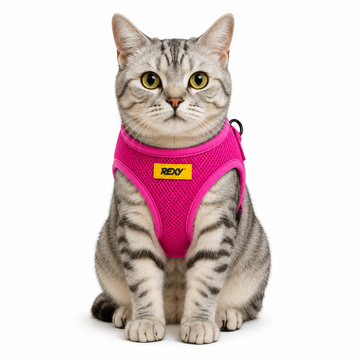 REXY Soft Mesh Cat Harness | Breathable Escape-Resistant Vest Harness for Cats