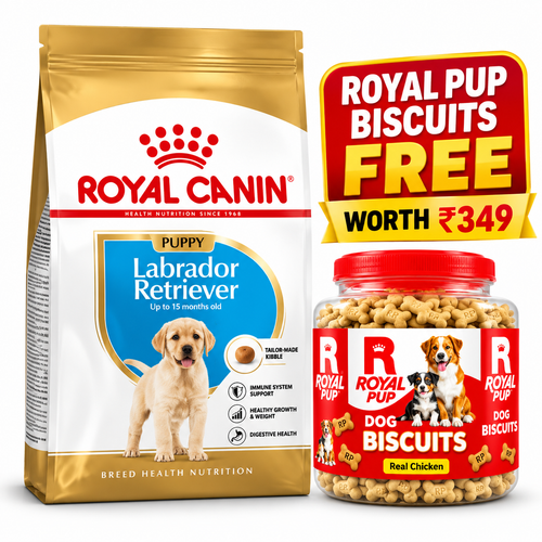 Royal Canin Labrador Retriever Puppy Dry Dog Food Up to 15 Months + Royal Pup Biscuits FREE Worth ₹349 | Combo Offer