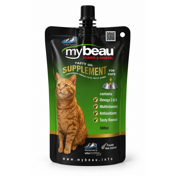MyBeau Cat Supplement Oil | Omega 3 & 6, Multivitamins and Antioxidants for Cats