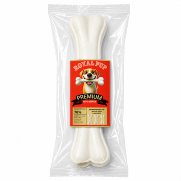 Royal Pup Premium Rawhide Dog Bone Chew – 12 Inch Natural Long-Lasting Dental Chew for Dogs