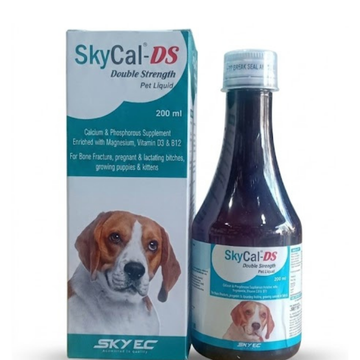 SkyCal-DS Double Strength Pet Syrup (200 ml) | Calcium, Phosphorus & Vitamin Supplement for Dogs & Cats