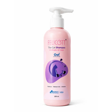 Felicott Oat Active System Cat Shampoo | Gentle Hypoallergenic Shampoo for Cats | Cleanses, Soothes & Relieves Itch | All Breeds & All Coats | 200ml