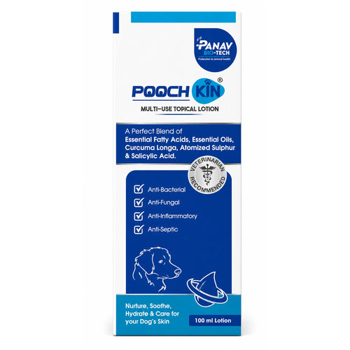 PoochKin Multi-Use Topical Lotion for Dogs | Anti-Bacterial & Anti-Fungal Skin Care Lotion | 100ml