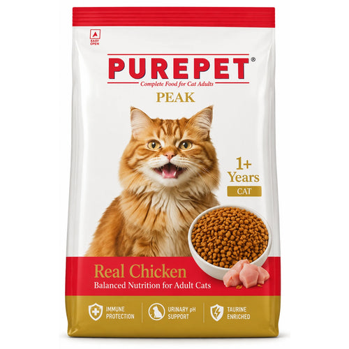 Purepet Peak Adult Cat Dry Food Real Chicken | Complete & Balanced Nutrition for Adult Cats | Taurine Enriched Cat Food