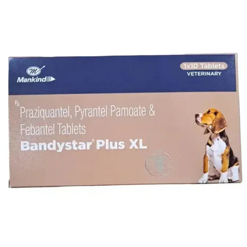 Bandystar Plus XL Tablets for Dogs | Praziquantel, Pyrantel Pamoate & Febantel Deworming Tablets