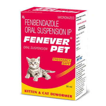 Fenever Pet Fenbendazole Oral Suspension for Cats & Kittens | Cat Dewormer Suspension 30 ml