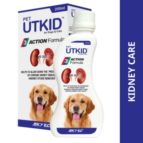 Pet UTKID Syrup for Dogs & Cats (200 ml) | Kidney Care & Urinary Health Support | 3 Action Formula