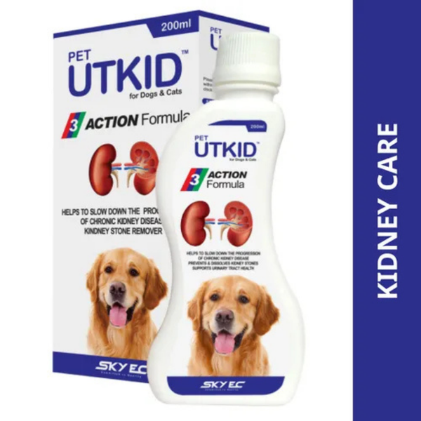 Pet UTKID Syrup for Dogs & Cats (200 ml) | Kidney Care & Urinary Health Support | 3 Action Formula