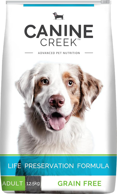 Canine Creek Adult Dog Food Grain Free 12.5kg + FREE Royal Pup Real Chicken Dog Biscuits (Worth ₹350) | Premium Combo Offer