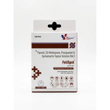 FeliSpot Spot-On for Cats 2.5–7.5kg | Fipronil, (S)-Methoprene, Praziquantel & Eprinomectin | Flea, Tick, Mite & Worm Treatment | 0.9ml