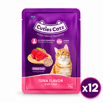 Cuties Catz Adult Cat Wet Food – Tuna 75g × 12