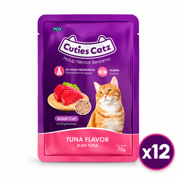 Cuties Catz Adult Cat Wet Food – Tuna 75g × 12