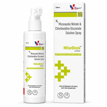 MifunBlomck Spray for Dogs & Cats – Miconazole Nitrate & Chlorhexidine Gluconate Antifungal & Antibacterial Spray 100ml