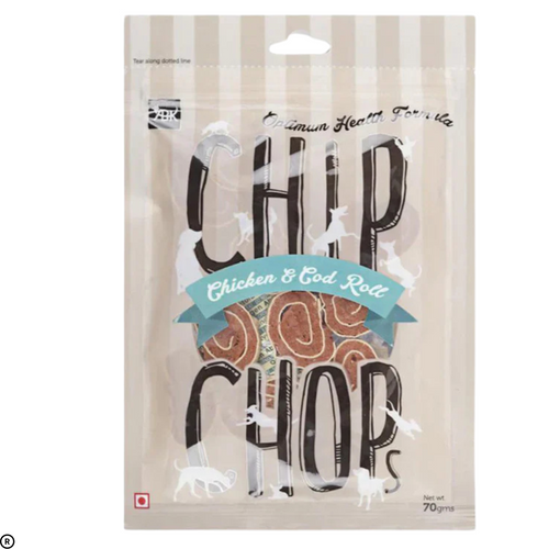Chip Chop Chicken & Cod Roll Dog Dry Treat (70g)