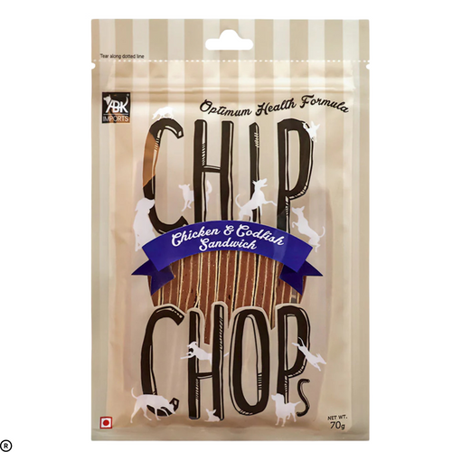 Chip Chop Chicken & Codfish Sandwich Dog Dry Treat (70g)