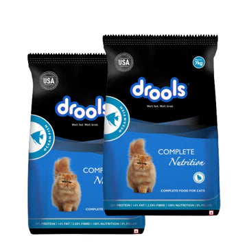 Drools Adult (+1 Year) Ocean Fish Dry Cat Food - 14Kg(7Kg+7Kg)