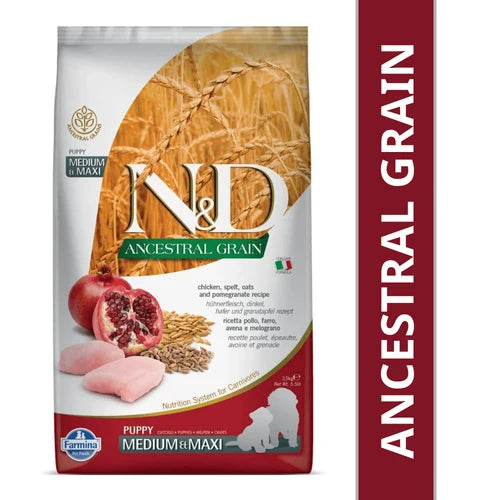 Farmina N&D Ancestral Grain Puppy Medium & Maxi – Chicken & Pomegranate