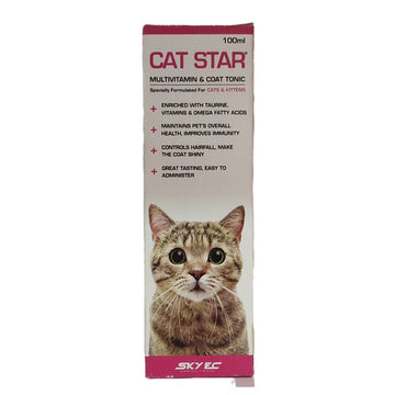 Cat Star Multivitamin & Coat Tonic for Cats & Kittens | Taurine, Vitamins & Omega Fatty Acids | Skin, Coat & Immunity Support | 100ml / 200ml