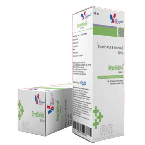 StyeShield Spray for Dogs & Cats | Fusidic Acid & Vitamin E Skin Spray | Veterinary Wound & Skin Care Spray | 50ml