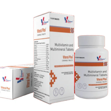 Viteral Plus Chewable Tablets for Dogs & Cats | Multivitamin & Multimineral Supplement | Daily Nutritional Support | 30 Chewable Tablets
