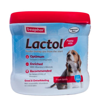 Beaphar Lactol Puppy Milk 500g | Complete Milk Replacer for Newborn & Orphaned Puppies with DHA