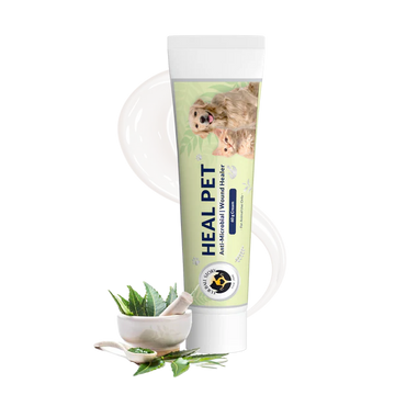 Heal Pet Anti-Microbial Wound Healer Gel for Dogs & Cats | Herbal Skin & Wound Care | First Aid Gel | 100g