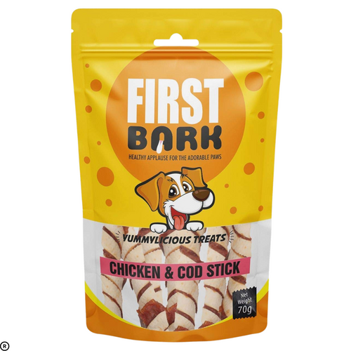 First Bark Chicken & Cod Stick Dog Dry Treat