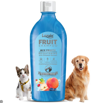 Lozalo Fruit Pet Shampoo – Mix Fruit, 200ml | pH Balanced, Paraben-Free | Enriched with Aloe Vera & Shikakai | For Dogs & Cats of All Breeds