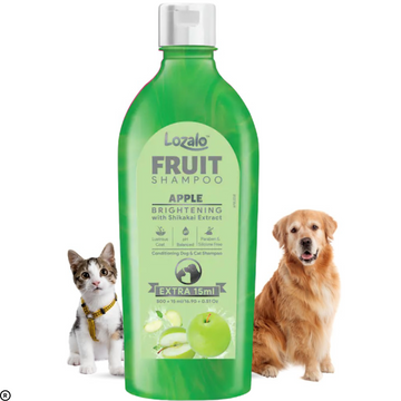 Lozalo Apple Pet Conditioning Shampoo – 200ml | For Dogs & Cats | With Aloe Vera & Shikakai | Paraben-Free, pH Balanced, Gentle Coat Cleanser