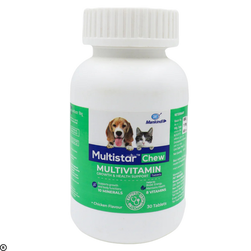 Mankind Multistar Chew Tablets For Dogs & Cats – 30 Tablets