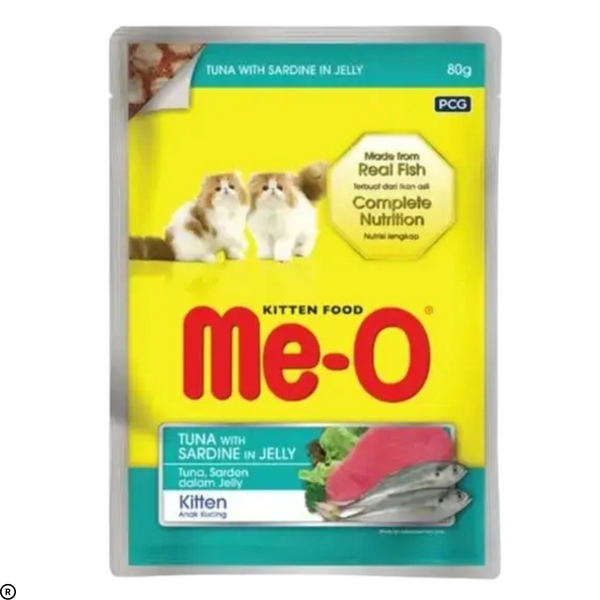 MeO Tuna With Sardine In Jelly Wet Food For Kitten (80g)