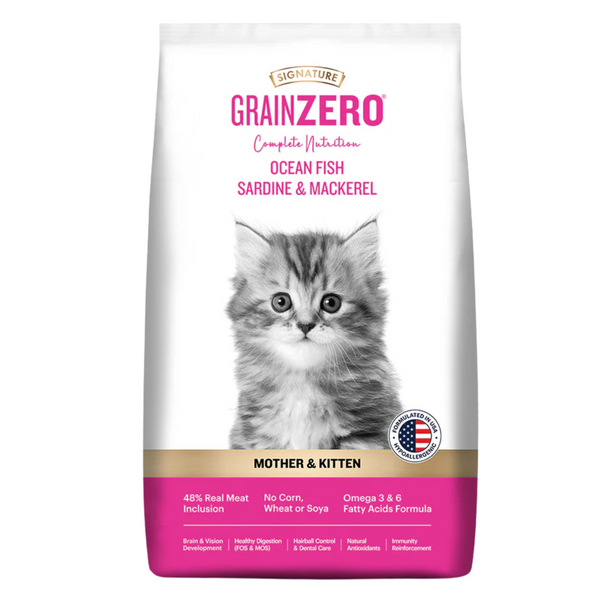 Signature Grain Zero Ocean Fish, Sardine and Mackerel Mother and Kitten Cat Dry Food