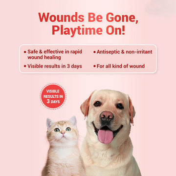 Topicure Pet Spray for Dogs & Cats | Herbal Wound Care & Skin Healing Spray