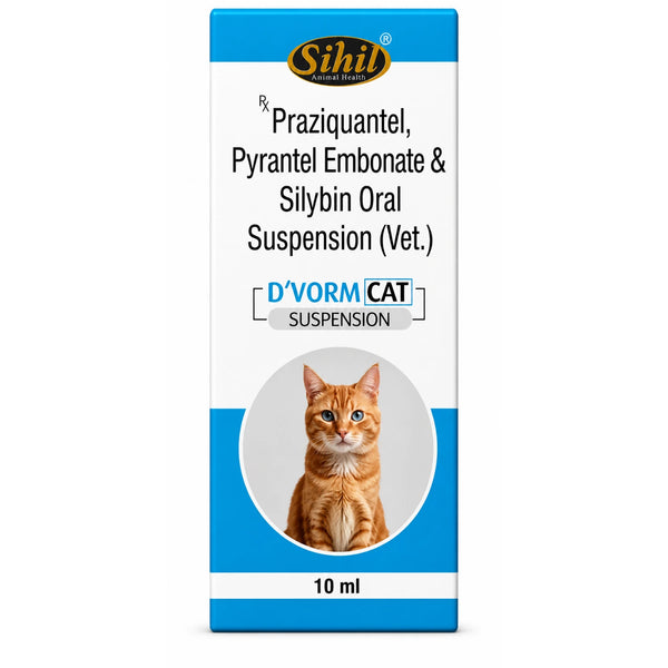 Sihil D’Vorm Cat Suspension 10ml | Cat Deworming Oral Suspension for Kittens & Adult Cats