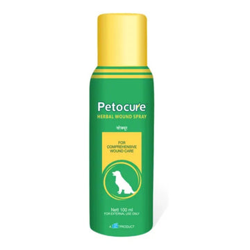 Petocure Herbal Wound Spray for Dogs & Pets | Herbal Antiseptic Skin & Wound Care Spray 100ml