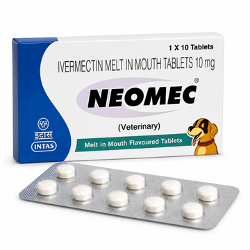 intas Neomec Ivermectin Melt-in-Mouth Flavoured Tablets for Dogs | Veterinary Deworming & Parasite Control