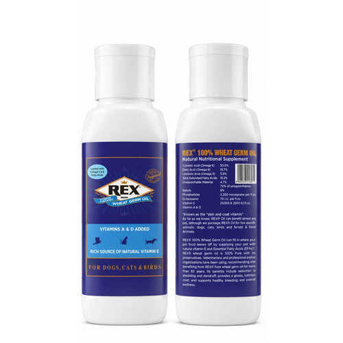 REX Wheat Germ Oil for Dogs, Cats & Birds | Vitamin E Supplement for Healthy Skin & Coat
