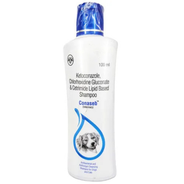 Conaseb Medicated Shampoo for Dogs & Cats | Ketoconazole, Chlorhexidine Gluconate & Cetrimide Shampoo | 100ml