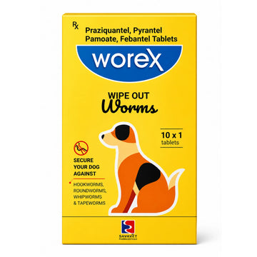 Worex Deworming Tablets for Dogs | Praziquantel, Pyrantel Pamoate & Febantel Tablets | Broad Spectrum Worm Control