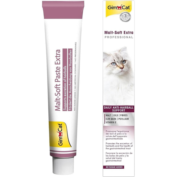 GimCat Malt-Soft Extra Professional Anti-Hairball Paste for Cats | Daily Hairball Control (50g)