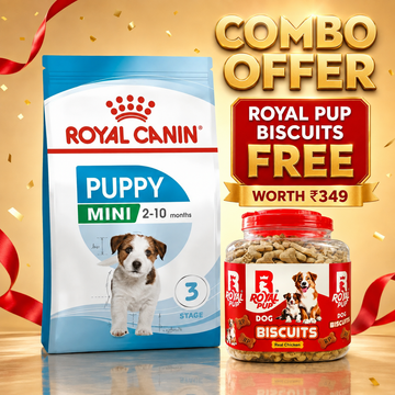 Royal Canin Mini Puppy Dry Dog Food 2–10 Months + Royal Pup Biscuits FREE Worth ₹349 | Combo Offer