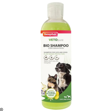 Beaphar VetoPure Bio Shampoo for Cats & Dogs – Flea, Tick & Mosquito Repellent – 250ml