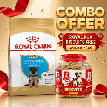 Royal Canin German Shepherd Puppy Dry Dog Food Up to 15 Months + Royal Pup Biscuits FREE Worth ₹349 | Combo Offer