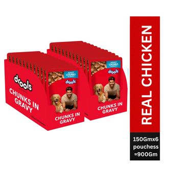 Drools Real Chicken & Chicken Liver Chunks in Gravy Adult Dog Wet Food