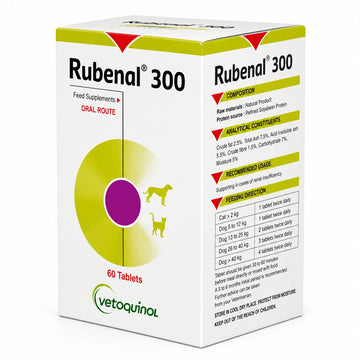 Rubenal 300 Kidney Support Tablets for Dogs & Cats | Renal Health Supplement | 60 Tablets