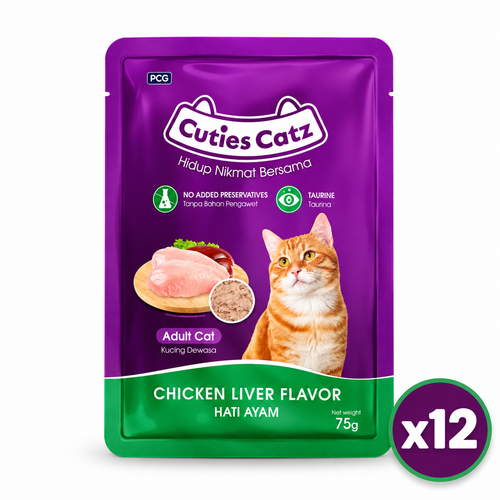 Cuties Catz Adult Cat Wet Food – Chicken & Liver 75g