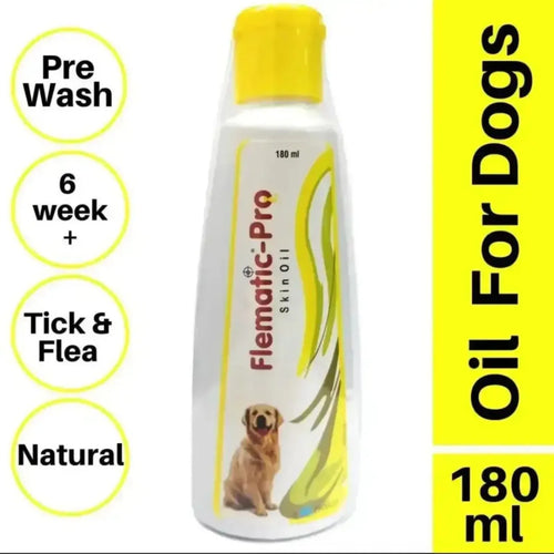 Flematic Pro Skin Oil for Dogs & Puppies – 180ml (Herbal Coat & Skin Care)