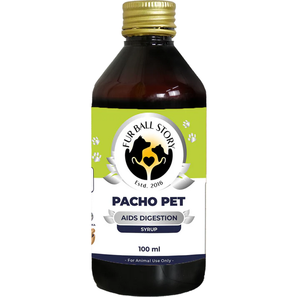 Fur Ball Story Pacho Pet Digestive Syrup for Dogs & Cats | Herbal Digestive Support | Appetite & Gut Health Syrup | 100ml