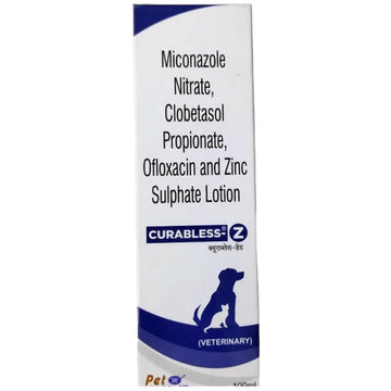 Curabless-Z Lotion for Dogs | Miconazole, Clobetasol, Ofloxacin & Zinc Sulphate Veterinary Skin Lotion